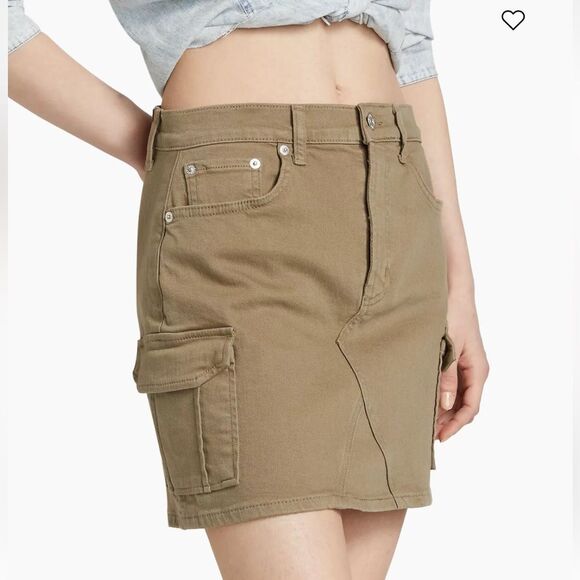 NWT Rails Laurel Y2K Cargo Mini Skirt Washed Olive Green Size 23 - Picture 2 of 7